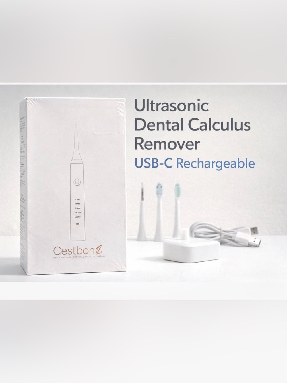 Cestbon Dental Calculus Remover & Electric Toothbrush White NIB